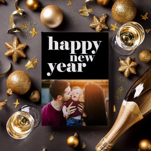 Cartes Pour Fêtes Annuelles Bold Joyeux Nouvel An 5-Photo