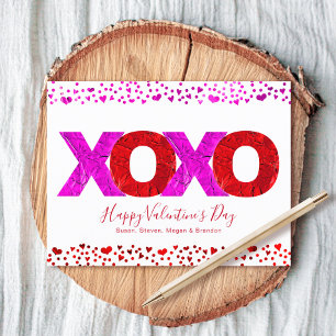 Cartes Pour Fêtes Annuelles Bold Moderne rose rouge XOXO Coeurs de la Saint Va