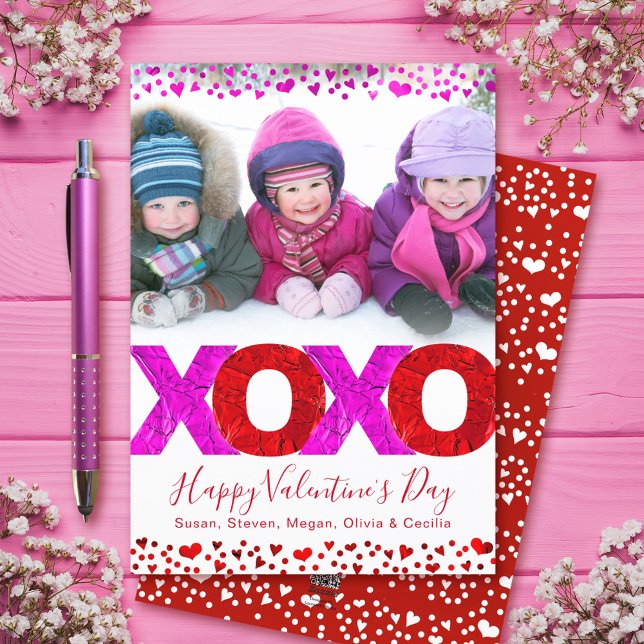 Cartes Pour Fêtes Annuelles Bold Moderne XOXO Saint Valentin Coeurs photo (Créateur téléchargé)