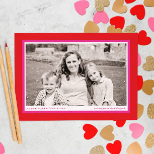 Cartes Pour Fêtes Annuelles Bold Red Frame Famille Saint Valentin