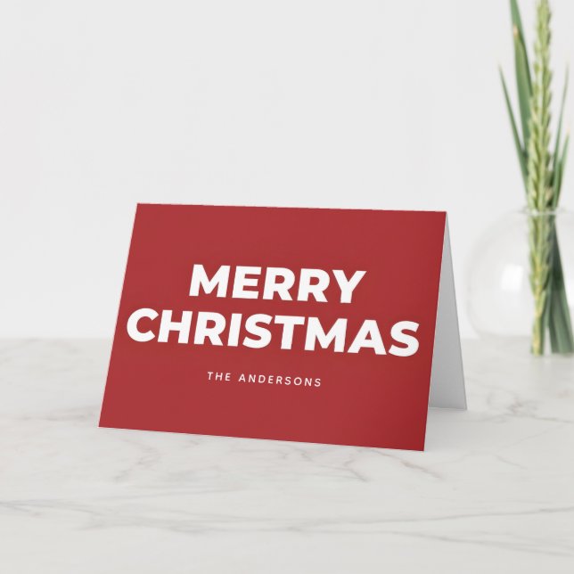 Cartes Pour Fêtes Annuelles Bold Sans Retro Script Merry Christmas (Devant)