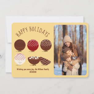 Cartes Pour Fêtes Annuelles Bombe au chocolat chaud Joyeuses vacances photo