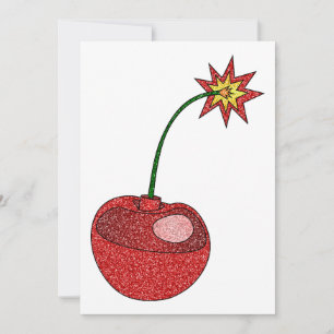 Cartes Pour Fêtes Annuelles Bombe cerise parties scintillant