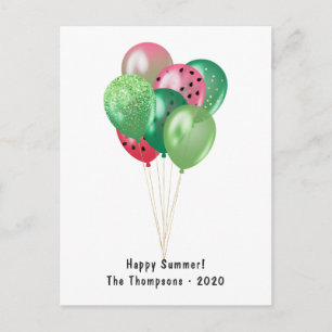 Cartes Pour Fêtes Annuelles Bon été Balloons de pastèque