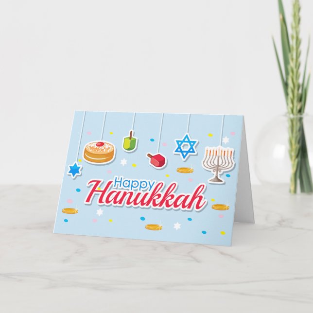Cartes Pour Fêtes Annuelles Bon ornement Hanoukka (Devant)