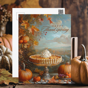 Cartes Pour Fêtes Annuelles Bon thanksgiving à tarte Citrouille à feuilles d'a