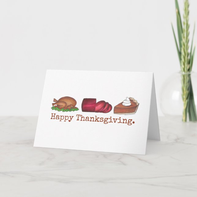 Cartes Pour Fêtes Annuelles Bon thanksgiving Aliments Turquie Cranberry Pie Al (Devant)