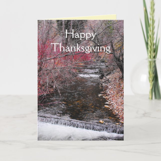 Cartes Pour Fêtes Annuelles Bon thanksgiving Automne Couleur Feuilles Cascade (Devant)
