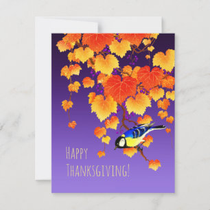 Cartes Pour Fêtes Annuelles Bon thanksgiving Automne Vigne de raisin Grande Ti