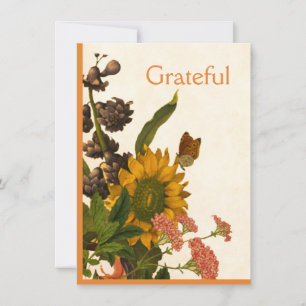 Cartes Pour Fêtes Annuelles Bon thanksgiving aux fleurs d'automne colorées