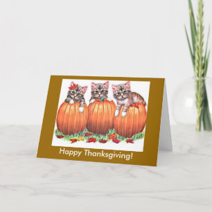 Cartes Pour Fêtes Annuelles Bon thanksgiving bénit le chat's Meow, ZSSG
