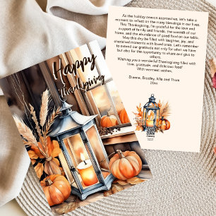 Cartes Pour Fêtes Annuelles Bon thanksgiving boho citrouille lanterne