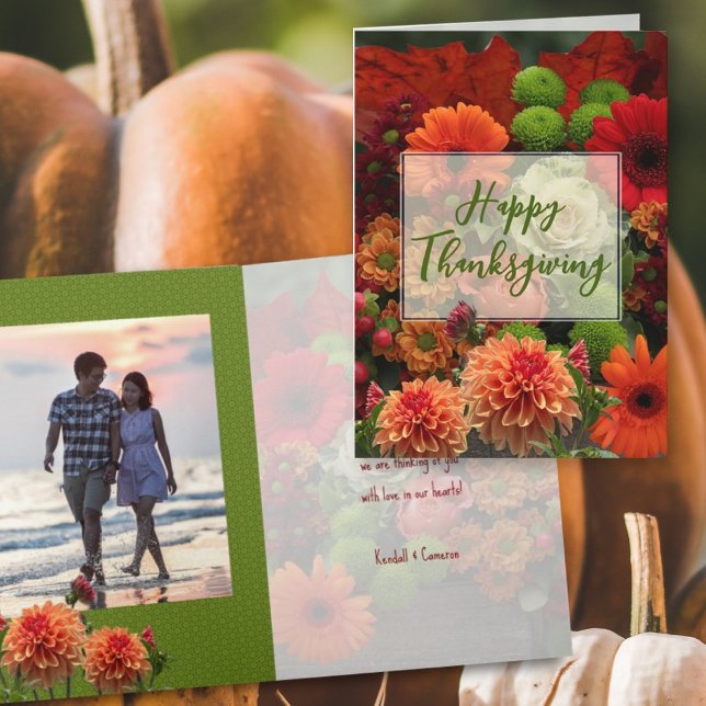 Cartes Pour Fêtes Annuelles Bon thanksgiving Bouquet d'automne photo (Créateur téléchargé)