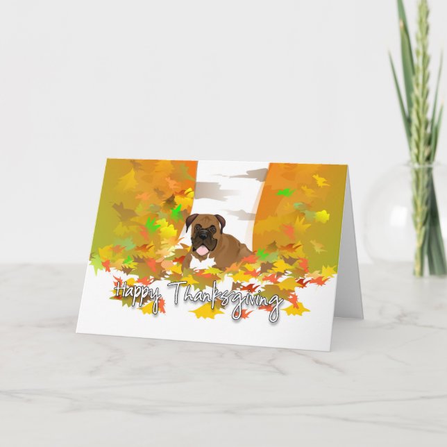 Cartes Pour Fêtes Annuelles Bon thanksgiving - Chien de boîte (Devant)