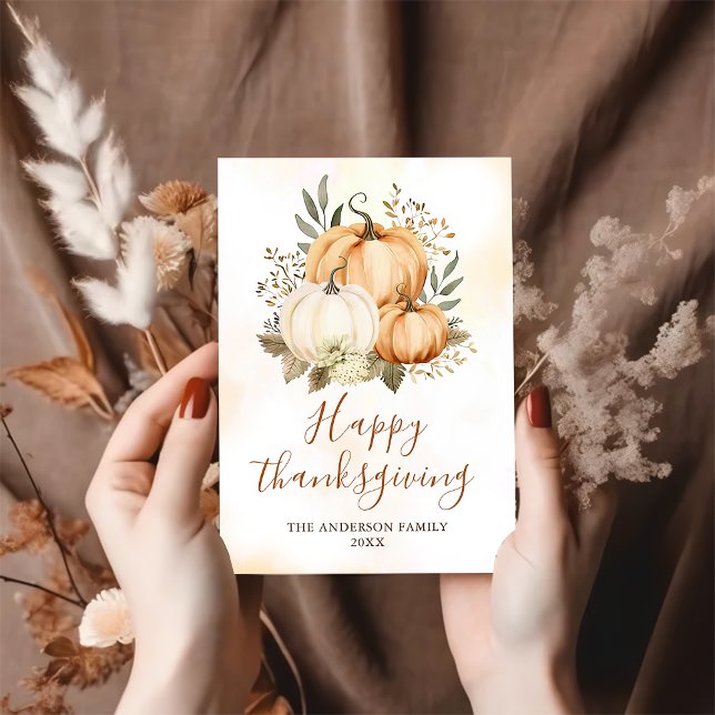 Cartes Pour Fêtes Annuelles Bon thanksgiving Citrouille Automne (Créateur téléchargé)