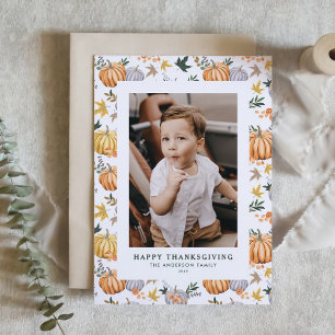 Cartes Pour Fêtes Annuelles Bon thanksgiving Citrouille de récolte d'automne p