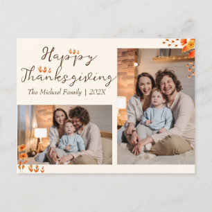 Cartes Pour Fêtes Annuelles Bon thanksgiving d'arbres d'automne   Famille deux