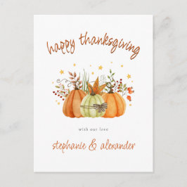 Cartes Pour Fêtes Annuelles Bon thanksgiving d'automne Citrouille moderne