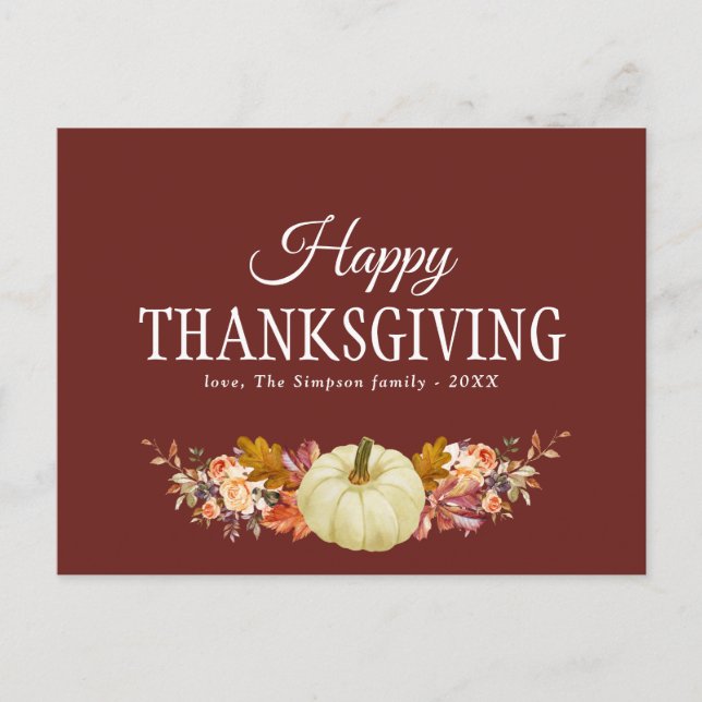 Cartes Pour Fêtes Annuelles bon thanksgiving de feuillage de récolte d'automne (Devant)