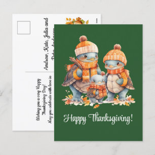 Cartes Pour Fêtes Annuelles Bon thanksgiving de la famille des tortues