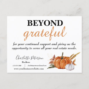 Cartes Pour Fêtes Annuelles Bon thanksgiving de l'agent immobilier