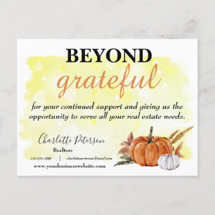 Cartes Pour Fêtes Annuelles Bon thanksgiving de l'agent immobilier