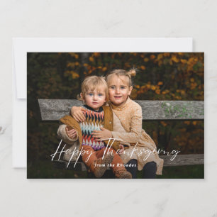 Cartes Pour Fêtes Annuelles Bon thanksgiving de script moderne photo