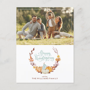 Cartes Pour Fêtes Annuelles Bon thanksgiving Delicate Fall Wreath