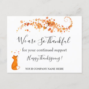 Cartes Pour Fêtes Annuelles Bon thanksgiving d'entreprise