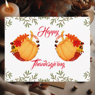 Cartes Pour Fêtes Annuelles Bon thanksgiving d'érable à maïs orange Citrouille