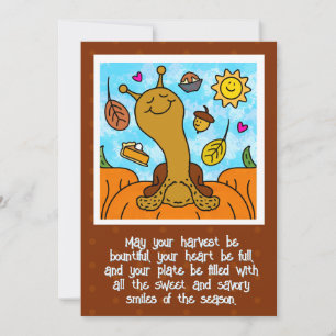Cartes Pour Fêtes Annuelles Bon thanksgiving d'escargot mignon