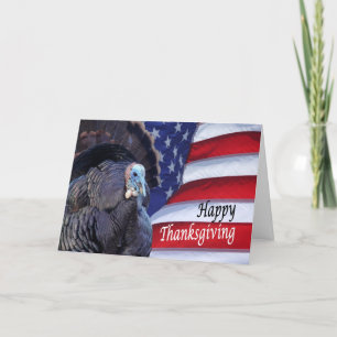 Cartes Pour Fêtes Annuelles bon thanksgiving dinde patriotique agitant l'Améri