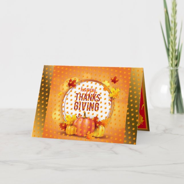 Cartes Pour Fêtes Annuelles Bon thanksgiving d'or (Devant)