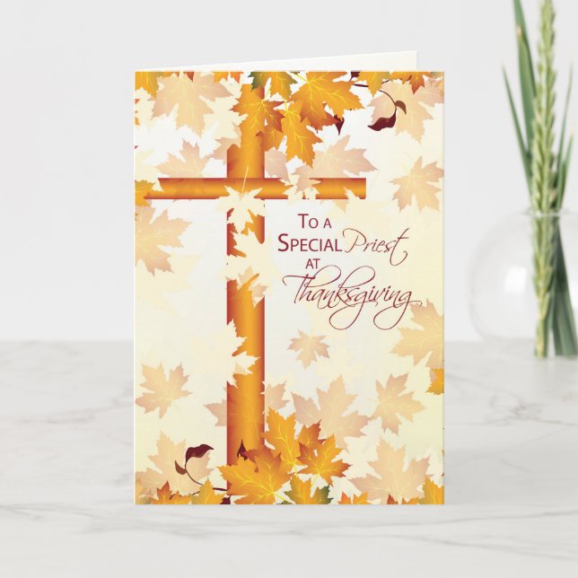 Cartes Pour Fêtes Annuelles Bon thanksgiving du prêtre, catholique (Devant)