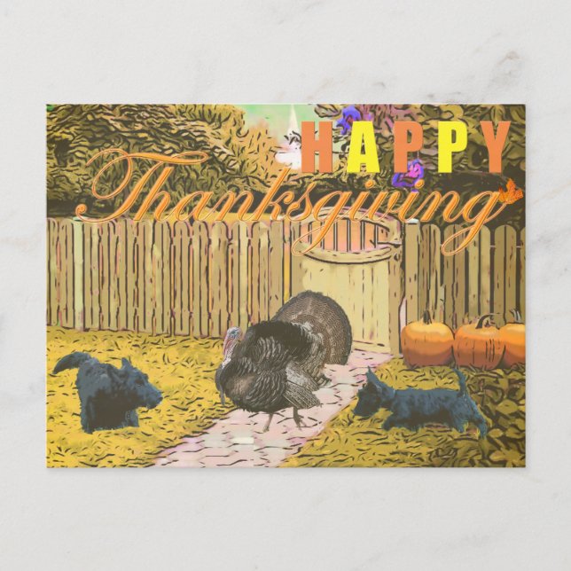 Cartes Pour Fêtes Annuelles Bon thanksgiving écossais (Devant)