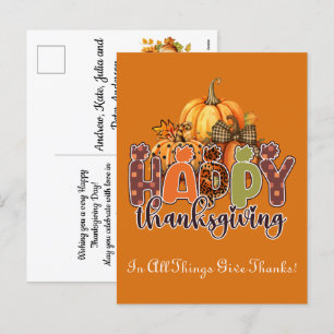 Cartes Pour Fêtes Annuelles Bon thanksgiving - En Tout, Merci