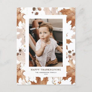 Cartes Pour Fêtes Annuelles Bon thanksgiving Feuille d'automne