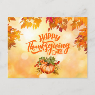 Cartes Pour Fêtes Annuelles Bon thanksgiving Feuilles d'automne et Citrouille