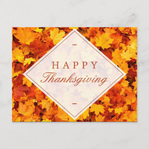 Cartes Pour Fêtes Annuelles Bon thanksgiving   Feuilles d'automne rouge or élé