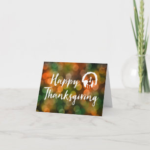Cartes Pour Fêtes Annuelles Bon thanksgiving (feux de chute de bokeh)