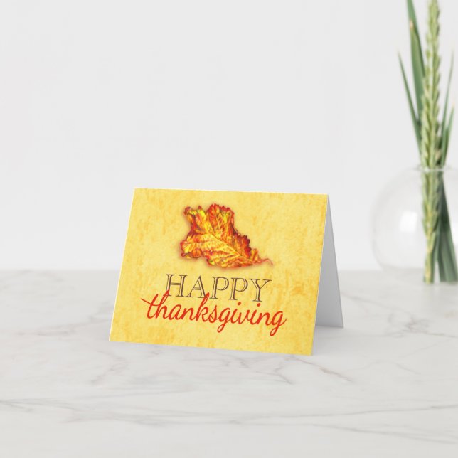 Cartes Pour Fêtes Annuelles Bon thanksgiving fine art feuille automne (Devant)