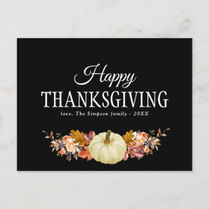 Cartes Pour Fêtes Annuelles bon thanksgiving floral de récolte d'automne accue