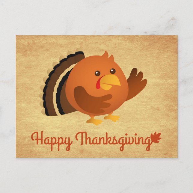 Cartes Pour Fêtes Annuelles Bon thanksgiving, jolie Turquie ronde (Devant)
