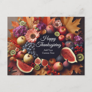 Cartes Pour Fêtes Annuelles Bon thanksgiving Jour Citrouille et colère florale