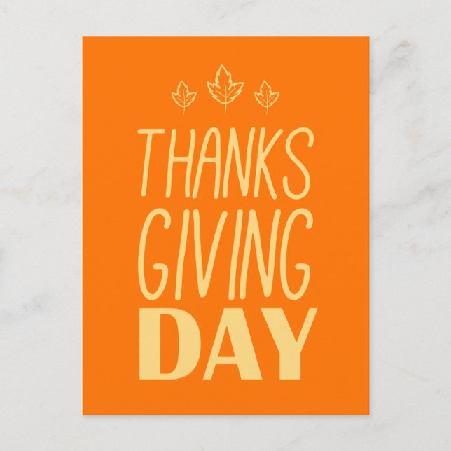 Cartes Pour Fêtes Annuelles Bon thanksgiving Jour Feuille Automne (Devant)