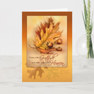 Cartes Pour Fêtes Annuelles Bon thanksgiving, la vie du feuille d'automne de