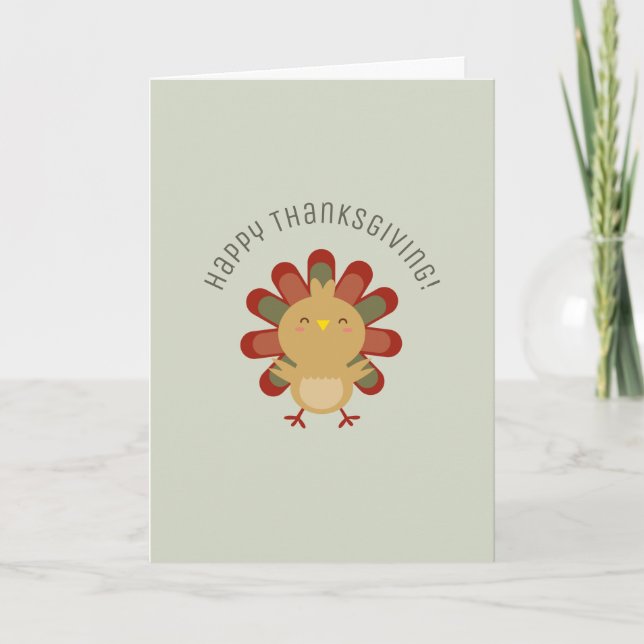 Cartes Pour Fêtes Annuelles Bon thanksgiving mignon de Kawaii Turquie (Devant)