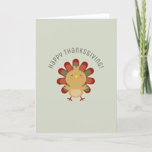 Cartes Pour Fêtes Annuelles Bon thanksgiving mignon de Kawaii Turquie