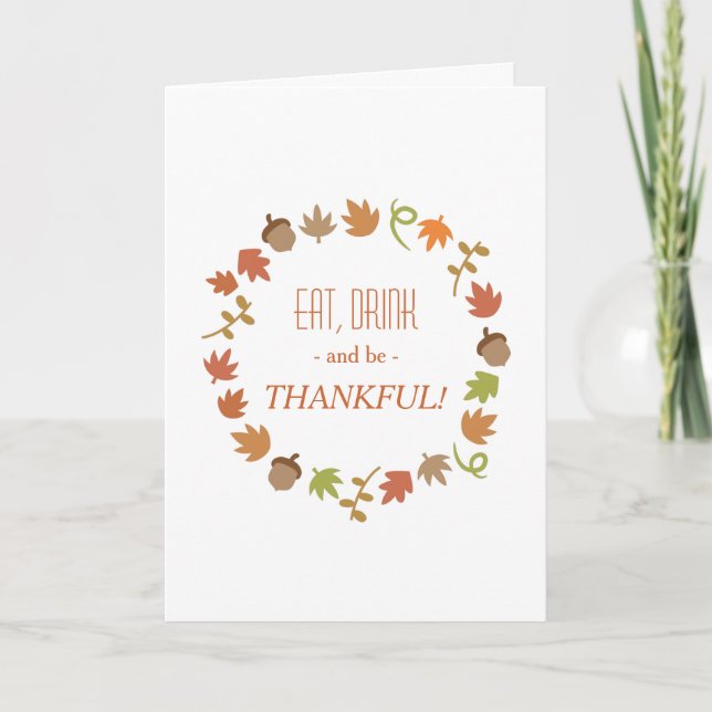 Cartes Pour Fêtes Annuelles Bon thanksgiving moderne d'automne (Devant)