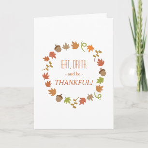 Cartes Pour Fêtes Annuelles Bon thanksgiving moderne d'automne
